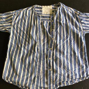 Entireworld pajama shirt blue/white stripes